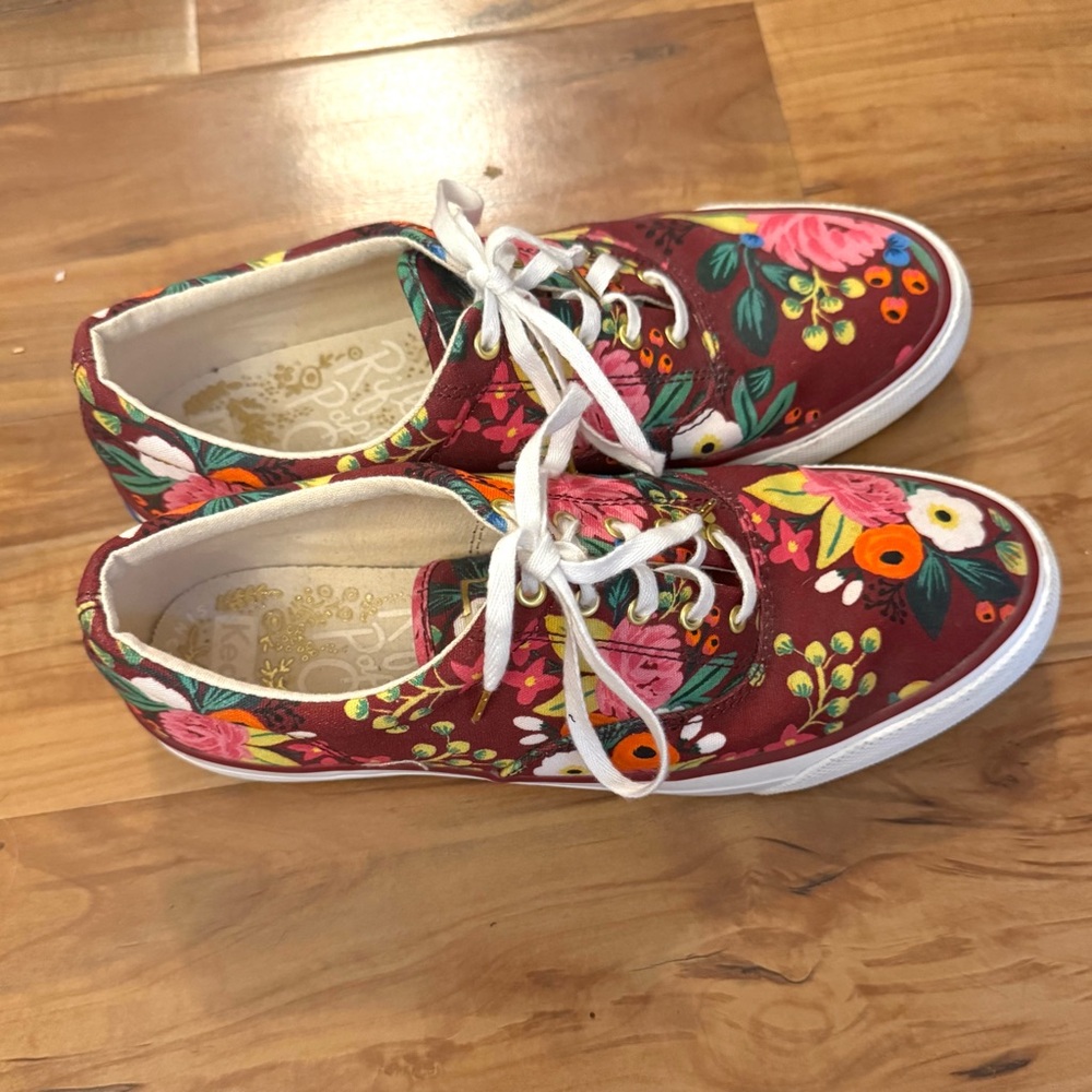 Keds x Rifle Paper Co. Anchor Vintage Blossoms Sneakers Anthropologie Sz 8 Boho - Picture 4 of 10